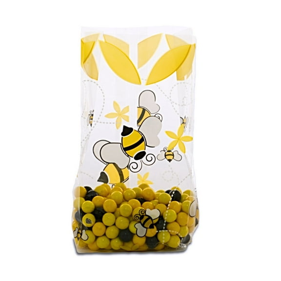 Bumblebee Printed Cello Goodie Bags - 60 Pack - 7.5in. x 3.5in. x 2in. (751011081)