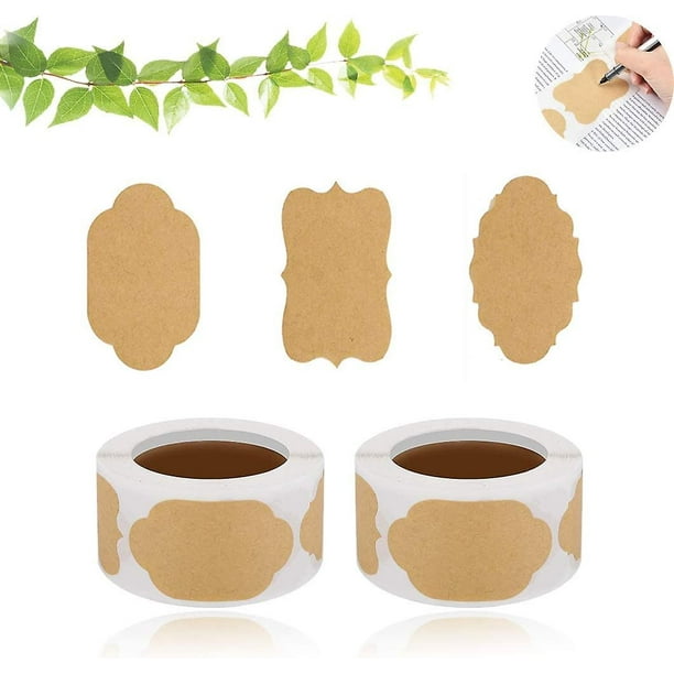 Selfadhesive Kraft Paper Stickers 2 Rolls Of 500 Sticker Labels, Kraft