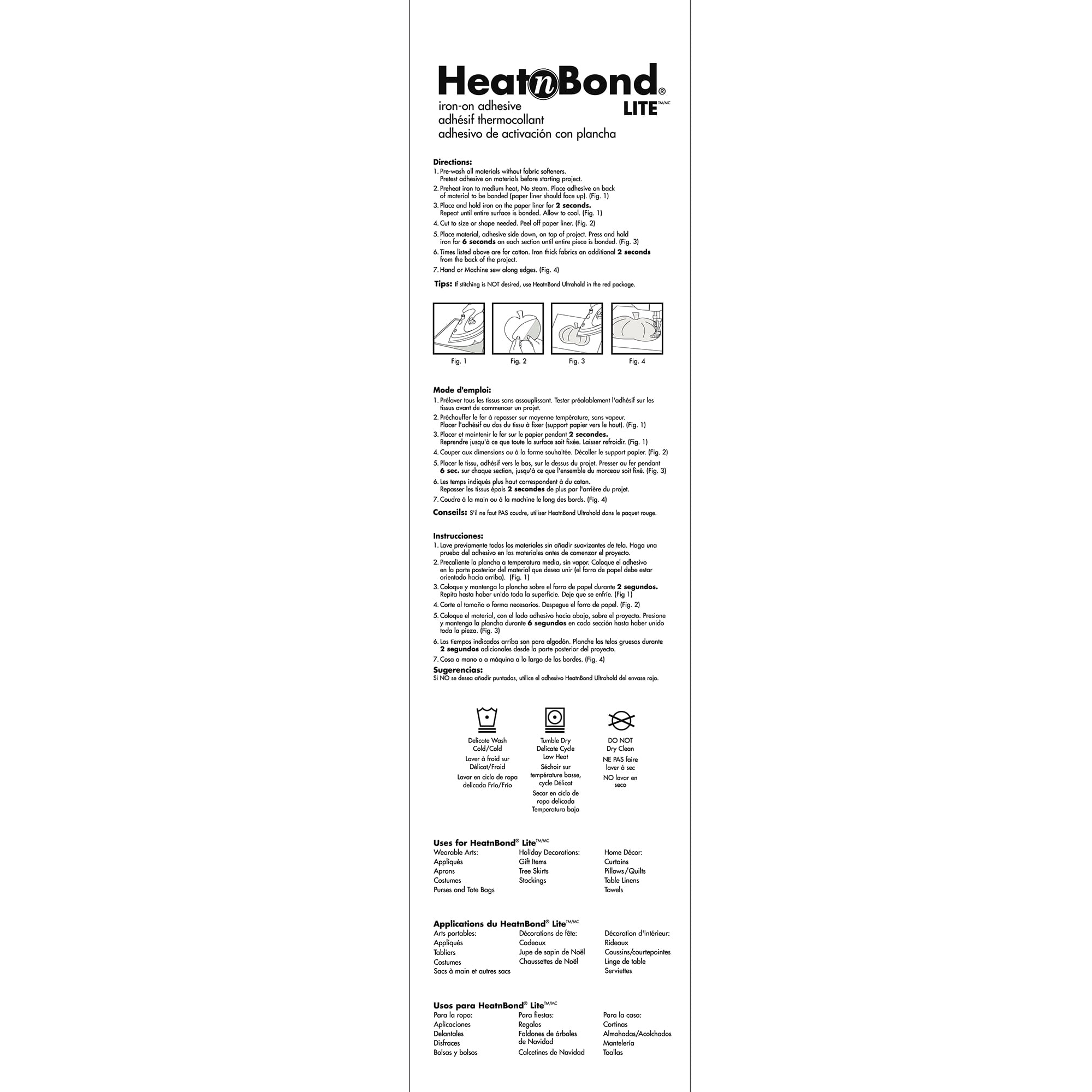 HeatnBond Lite Iron-On Adhesive, 17 Inches x 1.25 Yards (3522) (Pack of 2)
