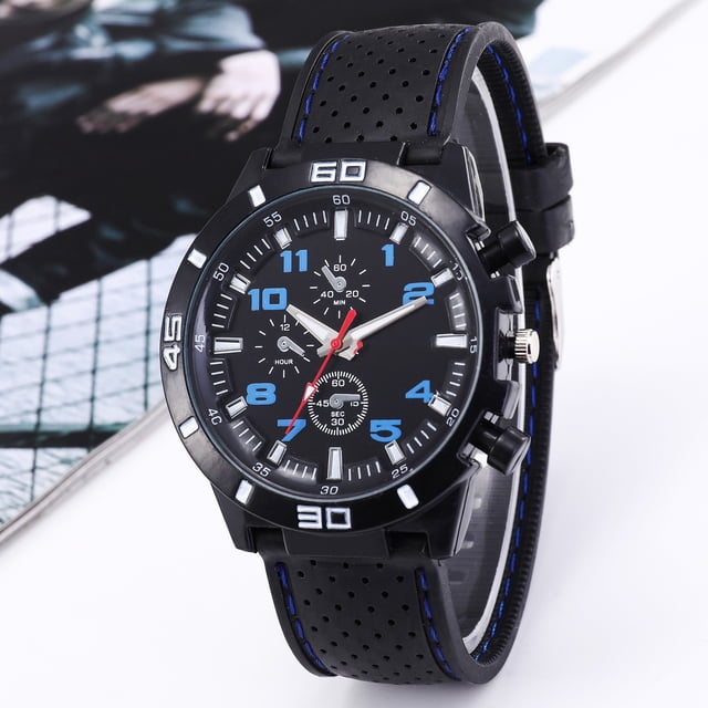 Relojes casuales clásicos de silicona para hombre de la línea de automóviles de moda