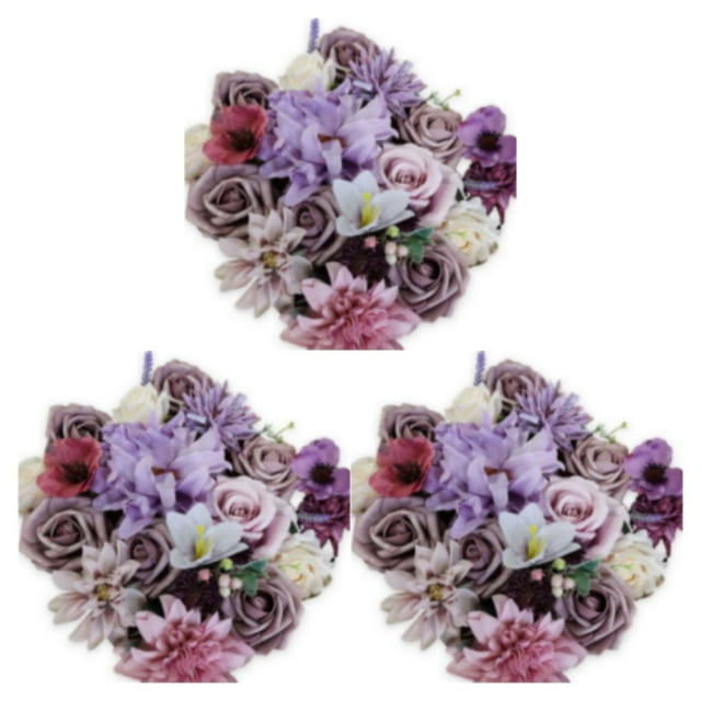 Youkk Transform Space Elegant Artificial Flower Arrangements Wide Application purple LH001 3Set