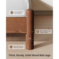 thumbnail image 6 of Solid Wood Bed Frame Queen Size Mid Century Platform Beds with Headboard and Charging Station for Bedroom, No Box Spring Needed, Rustic Brown, 6 of 9