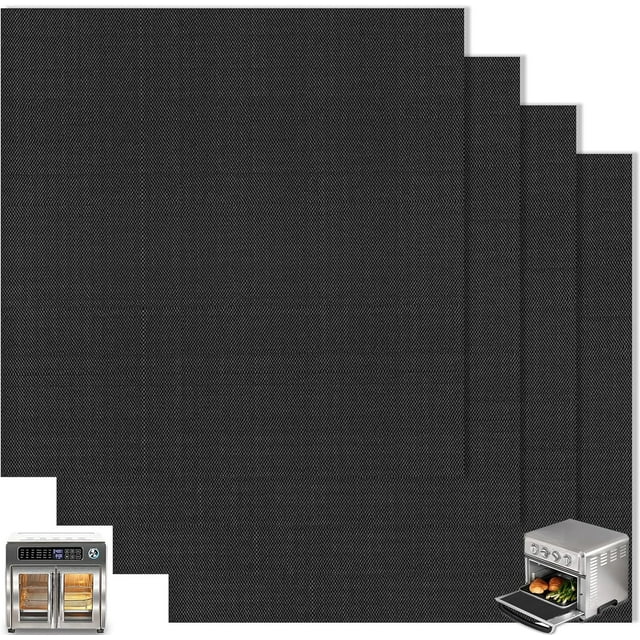 SHIYOU - Doublures de Friteuse à Air Chaud pour Fond de Four, 12"x12 Pouces Réutilisables Antiadhésives Résistantes à la Chaleur, Tapis de Grille-Pain, Compatibles avec Ninja, Cuisinart, Emeril Lagasse et Plus, Lot de 4