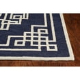 thumbnail image 2 of 3'x5' Navy Blue Ivory Hand Tufted Greek Key Medallion Indoor Area Rug, 2 of 2