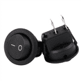 thumbnail image 2 of 25Pcs SPST Black Button On/Off Round Rocker Switch AC 6A/250V 10A/125V, 2 of 8