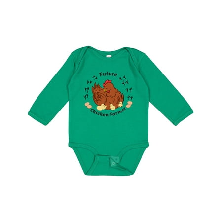 

Inktastic Future Chicken Farmer-Mother Hen and Chicks Gift Baby Boy or Baby Girl Long Sleeve Bodysuit