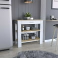 thumbnail image 2 of Cala Kitchen Island 40, Two Shelves, One Drawer, Four Legs Black / Light Oak, 2 of 10
