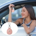 thumbnail image 6 of Uxcell Leather Key Fob, Genuine Leather Keys Cover Portable Key Fob Air Tag Holder for Keys ID Key Cards, Pink 3 Pack, 6 of 6