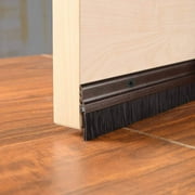Deco Home Door Seal, Door Draft Stopper 1.5 Inch Width X 36.5 Inch Length with Aluminum Plate & Nylon Brush- (Dark Brown)