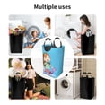 thumbnail image 6 of Waterproof Collapsible Laundry Hamper, Blue Shopping Girl Aluminum Handle Laundry Bag, 50L, 6 of 6