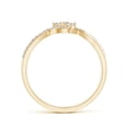 thumbnail image 2 of ANGARA Natural Two Stone Diamond Split Shank Ring in 14K Yellow Gold for Women (Size-2.5mm| Color-I-J| Clarity-I1-I2) | April Birthstone, Anniversary, Jewelry Gift for Women | Natural Diamond Ring, 2 of 8