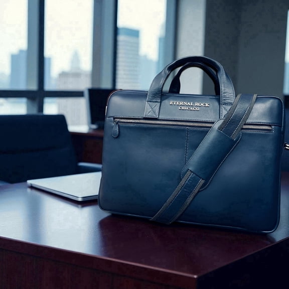 Eternal Rock Full Grain Leather Office Bags,Executive Laptop Bags,Unisex Leather Computer Bag