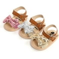thumbnail image 5 of Infant Baby Girls Summer Sandals with Flower Soft Sole Newborn Toddler First Walker Crib Dress Shoes, 5 of 6