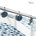 thumbnail image 4 of Sunlit Seashells Decorative Shower Curtain Hooks, Blue Ocean Creatures Coastal Shower Curtain Rings, Resin, Nautical Bathroom Decoration Beach Shower Curtain Hooks-12 Pack, 4 of 5
