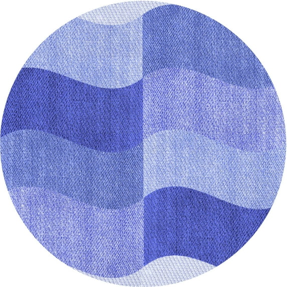 Ahgly Company Indoor Square Patterned Blue Ribbon Blue Area Rugs, 3' Square