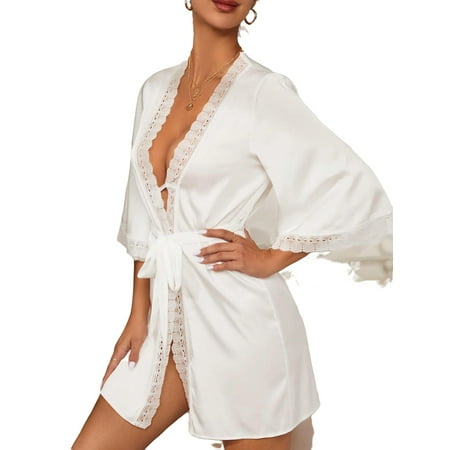 

2pcs Set White Women s Robes (Women s)
