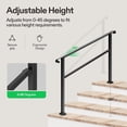thumbnail image 6 of VIVOSUN Outdoor Handrail, 54" x 36" Fits 1-4 Steps, Wrought Iron Stair Railing with Curved Ends, One-Step Assembly, Black, 6 of 8