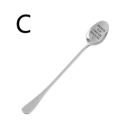 iLH Papa's Ice Cream Shovel Gift for Dad Sturdy Stainless Steel Ice Cream Spoon
