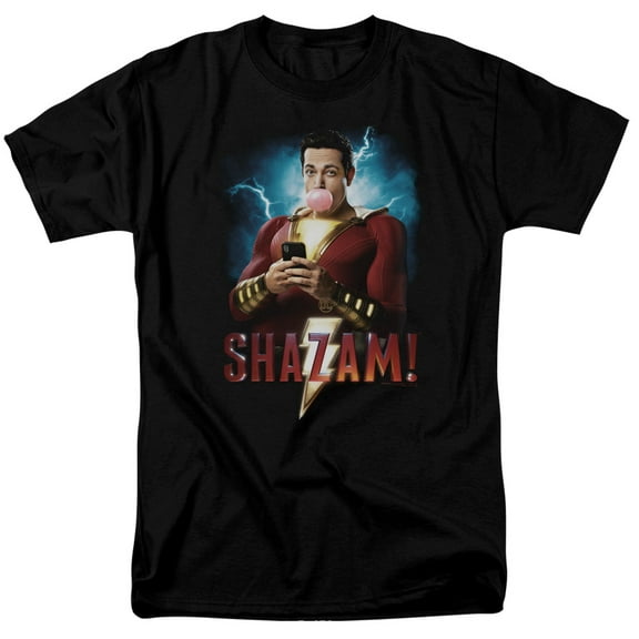 Shazam Movie Blowing Up Adult 18/1 T-Shirt Black