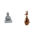 thumbnail image 1 of Estatua de mono en miniatura, figura de Buda, animal, arenisca, artesanía de madera, escultura meditativa, adecuada para regalar, decoración del hogar, 1 of 8
