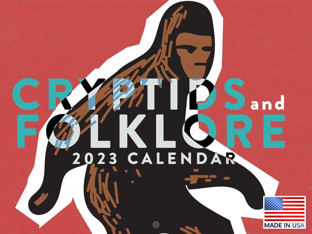 Cryptid Folklore Calendar 2023 Monthly Wall Hanging Calendar Bigfoot