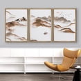 thumbnail image 3 of IDEA4WALL Framed Canvas Print Wall Art Set Pastel Watercolor Foggy Mountain Sea Nature Wilderness Modern Art Decorative Landscape Rustic for Living Room, Bedroom, Office - 16"x24"x3 Natural, 3 of 5
