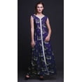 thumbnail image 2 of Bimba Leaves Ladies Printed Front Slit Sleeveless Maxi Summer Long CasualÂ&nbsp;Dress-Large, 2 of 5