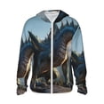 thumbnail image 1 of Fotbe Wild Blue Cool Dragon Chaqueta con Protección Solar UPF 50+ para Hombre y Mujer, Camisa con Capucha y Bolsillos-Small, 1 of 7
