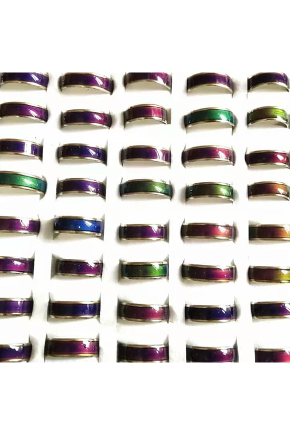 Bulk lots 100pcs Men's Women's Wholesale Mood Ring Temperature Color Change Ring