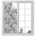 thumbnail image 2 of Grey Tropical Leaves Window Privacy Film, Summer Palm Trees Botanical Static Cling UV Sun Blocking Tint Film Heat Control Windows Films for Bedroom Bathroom, Window Stickers 23.6"x59", 2 of 8