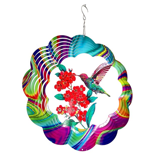 Molino de viento de colibrí para decoración de jardín al aire libre, decoraciones artísticas colgantes en 3D para interiores, exteriores, patios, jardines y césped, regalos artísticos JM JM