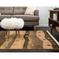 thumbnail image 4 of 7' x 10' Tan Brown and Beige Vintage Striped Rectangular Area Throw Rug, 4 of 8