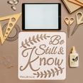 thumbnail image 3 of 1pc Be Still Know Painting Large Stencil 11.8x11.8" PET Creative Fonts Big Stencil Reusable Artistic Words with Plants Embellishments Wall Stencil Template for Scrapbook, 3 of 7