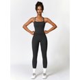 thumbnail image 2 of IDOPIP 2 Piece Workout Sets for Women High Waisted Seamless Butt Lifting Leggings Gym Yoga Outfit Stretchy Sports Bra Set M Black, 2 of 5