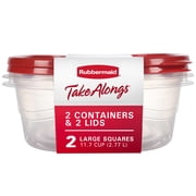 Rubbermaid TakeAlongs 11.7 Cup Food Storage Containers, Set of 2, Red