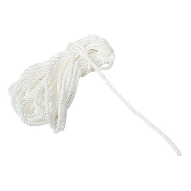CHICHUMID Heavy Duty White Nylon Boat Dock Line for Marine Use Durable Rope for Anchoring
