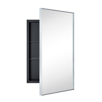TEHOME Silver Medicine Cabinet, 16x26 inches, Recessed Mount, 2 Adjustable Shelves