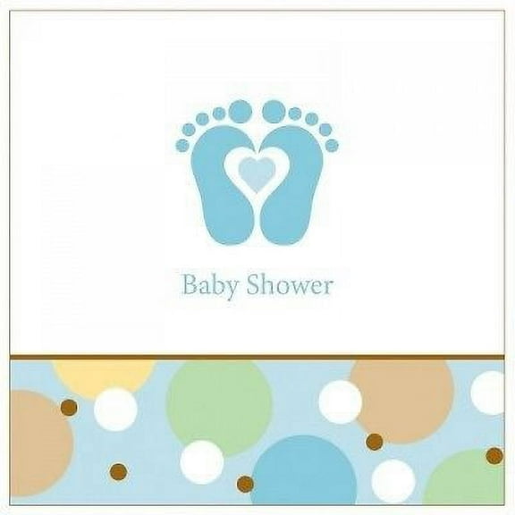 Various Tiny Toes Blue Disposable Lunch Napkins, 18 Count