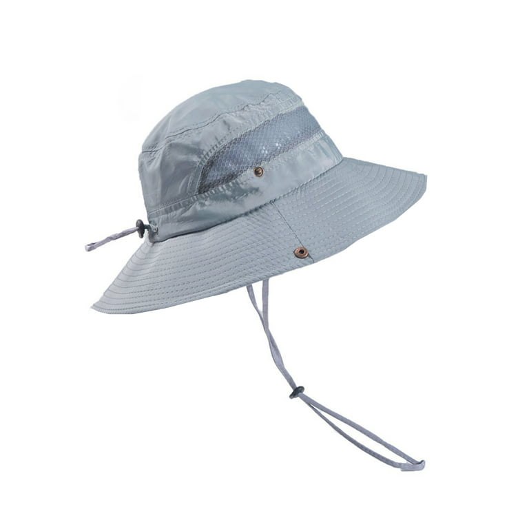 Wassery Mens Summer Sun Hat Bucket Fishing Hiking Cap Wide Brim UV Protection Hat, Men's, Size: One size, Gray