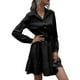 thumbnail image 5 of Vestido camisero de manga larga con solapa mini vestido camisero con lazo en la cintura con volantes vestido camisero informal con solapa a la moda vestido camisero informal con ANGGREK Otros, 5 of 6