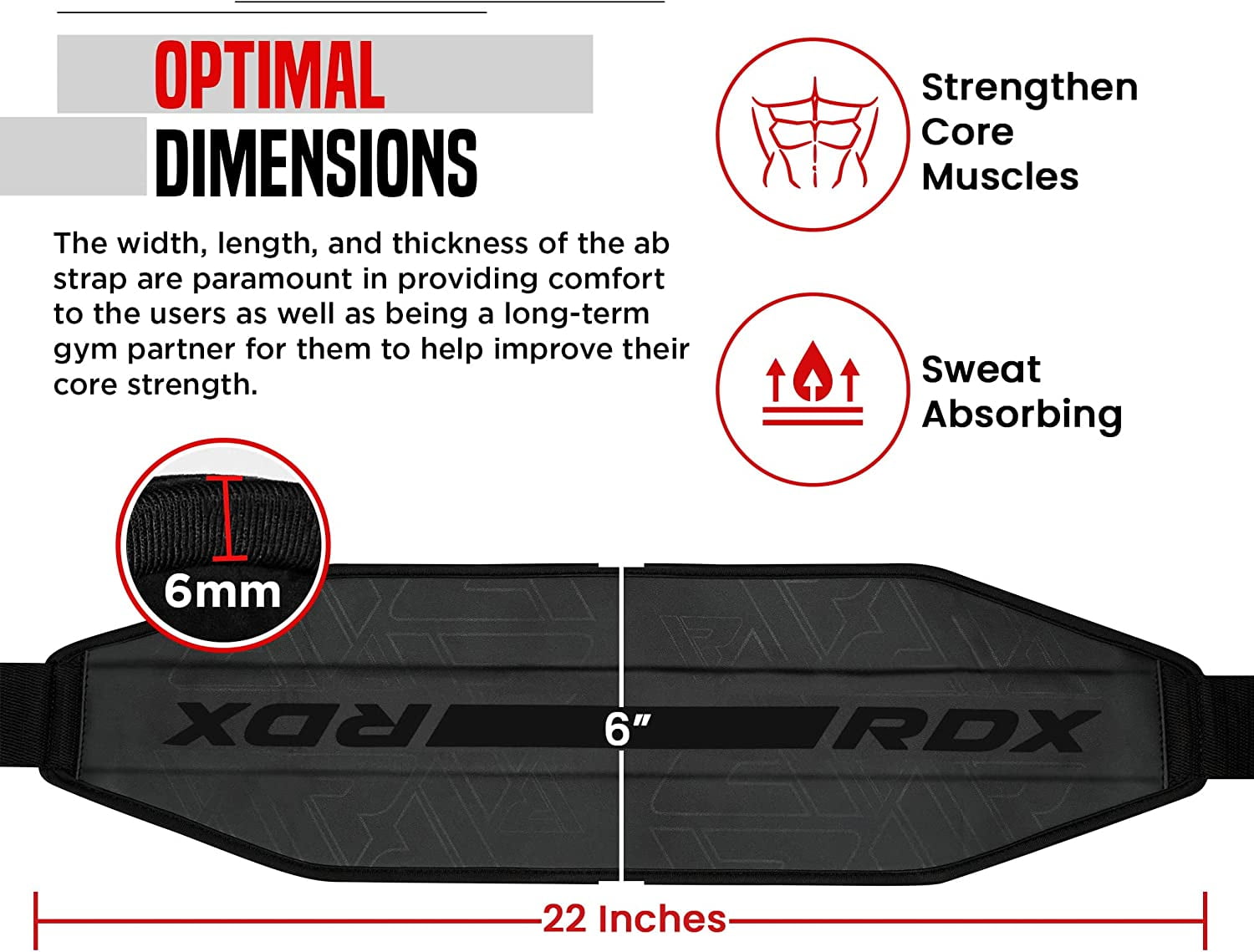 RDX Ab Straps, N-TearX Maya Hide Leather, 6mm Neoprene Padding, Abdominal Trainers