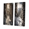 thumbnail image 3 of Designart "Path Through the Frosty Snow Forest III" Snow Wall Art Set Of 2 - White Landscapes Gallery Set For Office Decor, 3 of 7