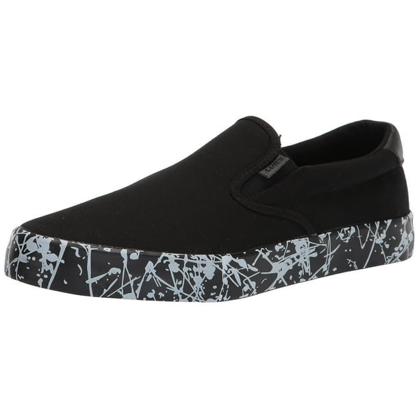 Lugz Men s Clipper Classic Slip on Fashion Sneaker Black White Splatter 6.5
