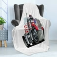 thumbnail image 4 of Truck Soft Flannel Fleece Blanket, American Flag Themed Semi 18 Wheeler Patriotic Transportation Industrial Vehicle, Cozy Plush for Indoor and Outdoor Use, 70" x 90", Red White Blue, by Ambesonne, 4 of 5