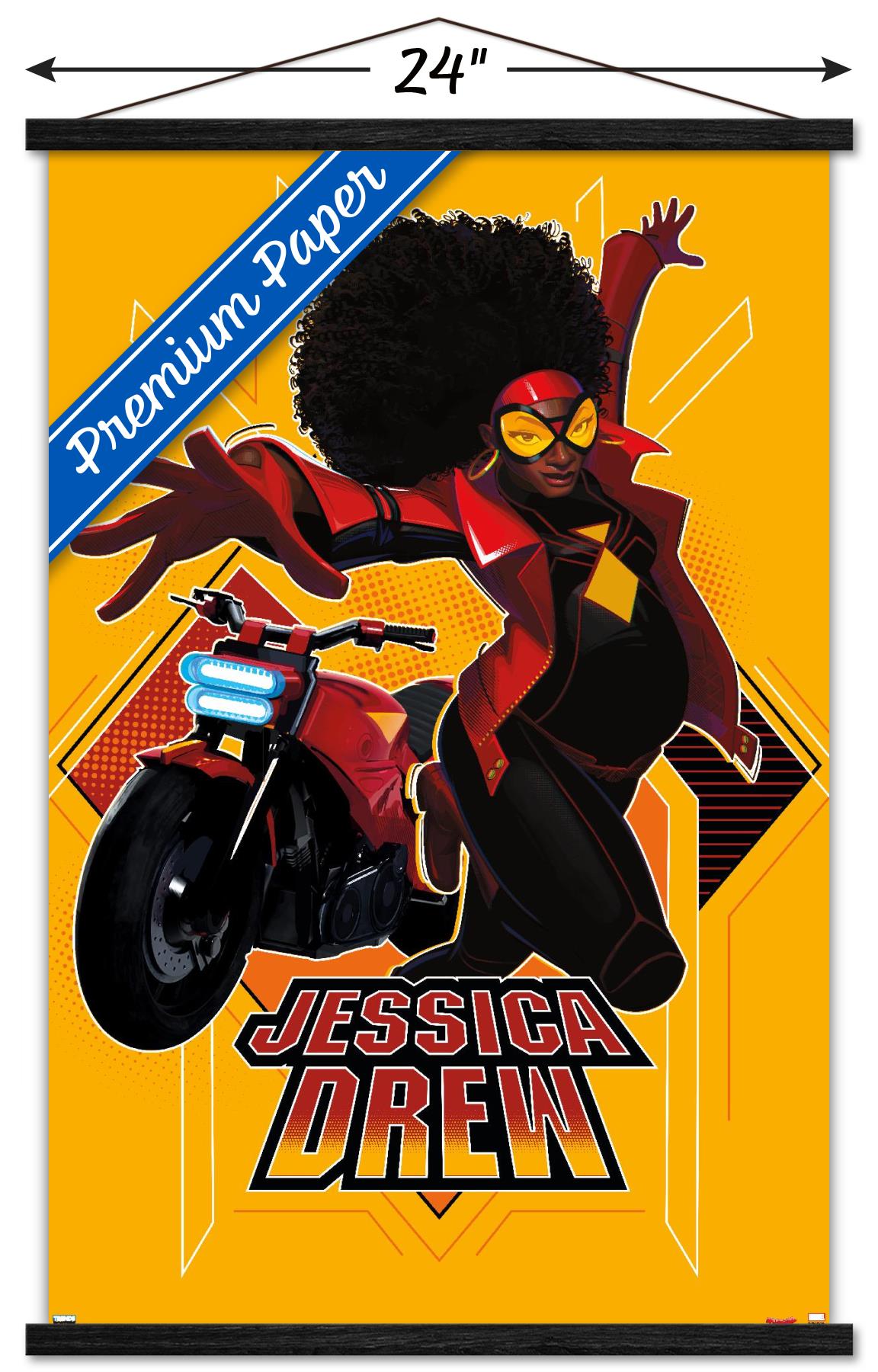 Marvel Spider-Man: Across the Spider-Verse - Jessica Drew Wall Poster with Magnetic Frame, 22.375" x 34"