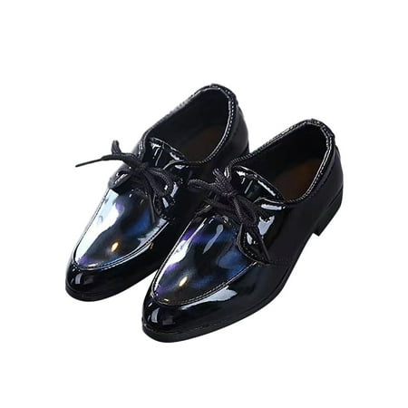 

Eloshman Kids Waterproof Lace Up Oxford Show Durable Casual Chunky Heels Formal Shoe