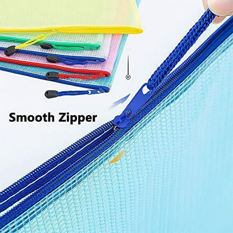 AUSTARK 10Pcs Zipper File Bags Zipper Pouch PVC Document Bag