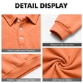 thumbnail image 7 of Hearthz Fleece Men's Polo Sweatshirt Collared Long Sleeve Mens Sweatshirts Fall Winter Warm Mens Big and Tall Sweatshirt Orange XXXL, 7 of 7
