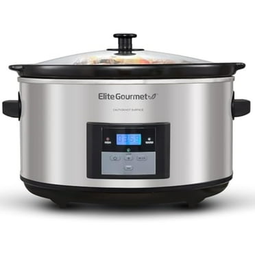 Digital Programmable Slow Cooker 8.5Qt Stainless Steel - Adjustable Temp & Dishwasher Safe Crock, Large Capacity Cooker for Family Meals, Stews, Dips | Easy Cleanup Kitchen Essentials