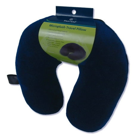 Navy Fleece Plush Travel Pillow